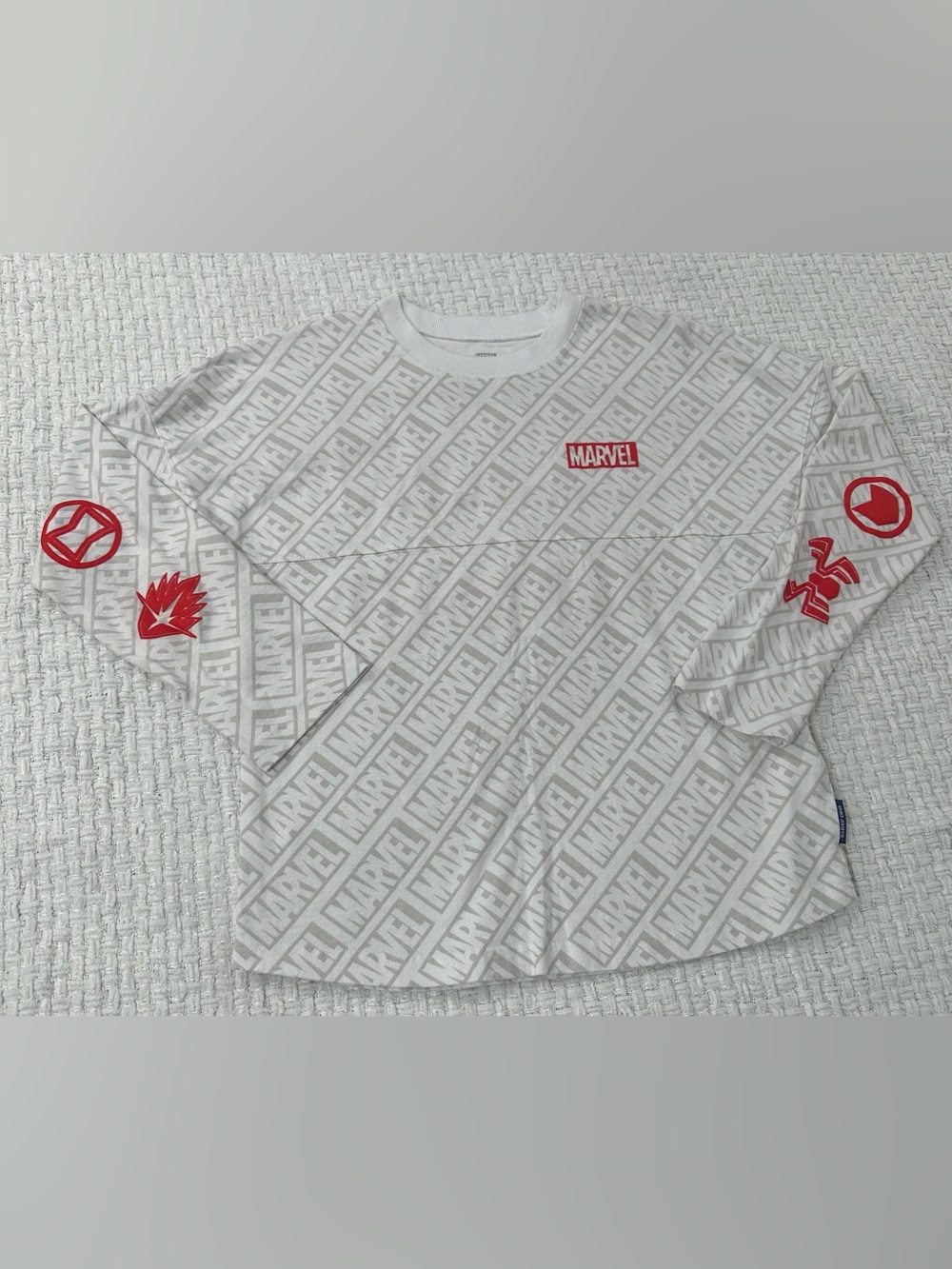 Disney Parks Marvel Avengers Spirit Jersey Youth XL 14 White All Over Print AOP